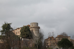 Approaching Asciano, the Cacciaconti Castle of Trequanda